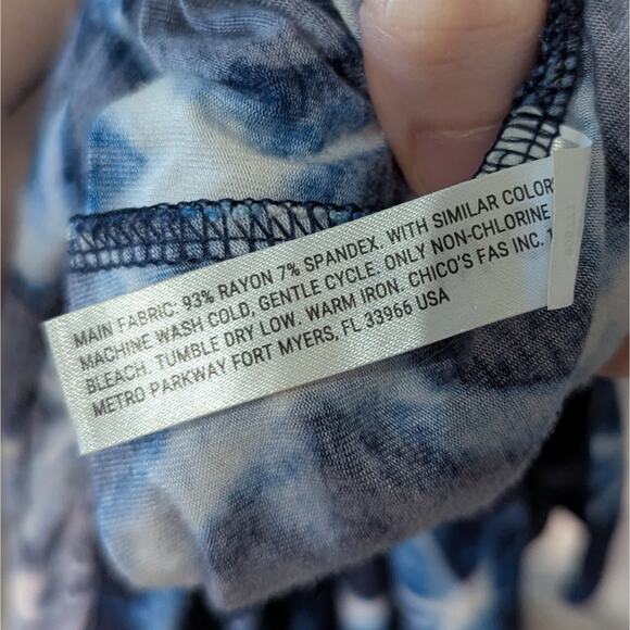 Soma Blue & White Cool Nights Button Up Short Sleeve Sleep Shirt Size Medium - Picture 7 of 8